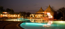 Zambezi Sun - Pool Area at Night