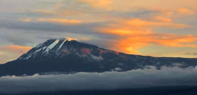 climbing mount kilimnajaro sunset